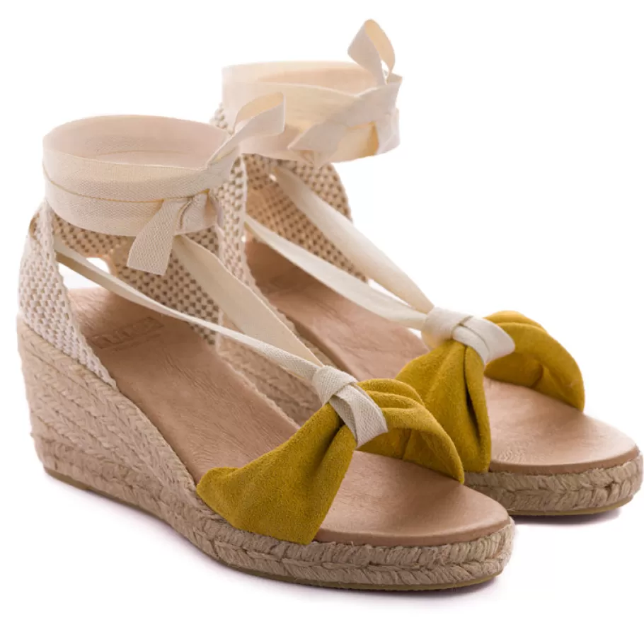 Abarca Shoes Sicilia Cuna Cinta Piel Amarillo-Women Summer Espadrilles