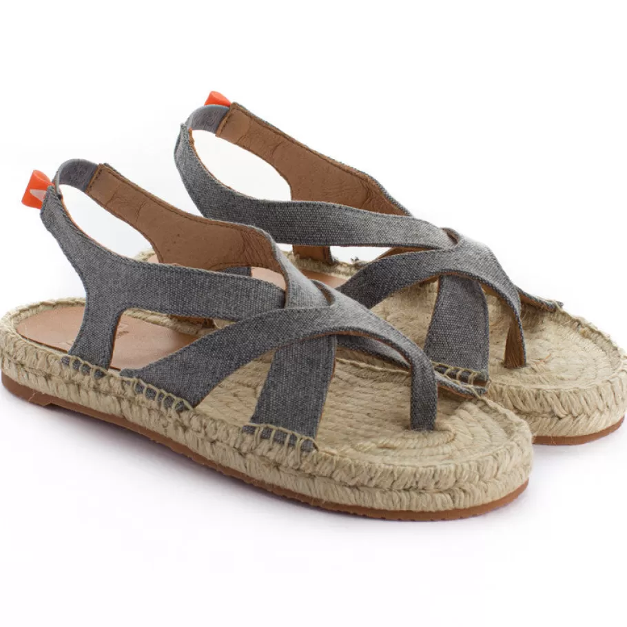 Abarca Shoes Terra Formentera Gray Sandal-Women Jute Sandals