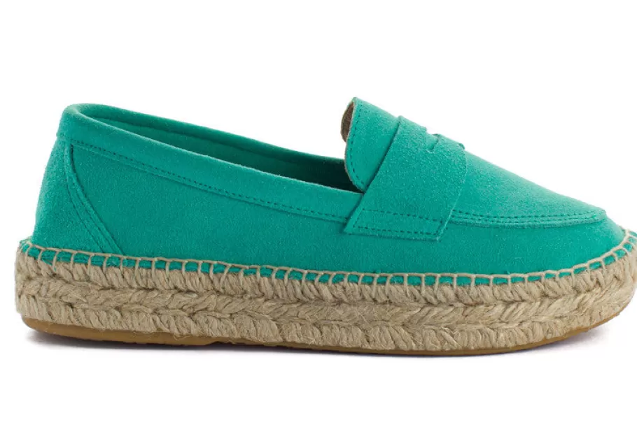 Abarca Shoes Turquoise Leather Moccasin-Women Moccasin Espadrille