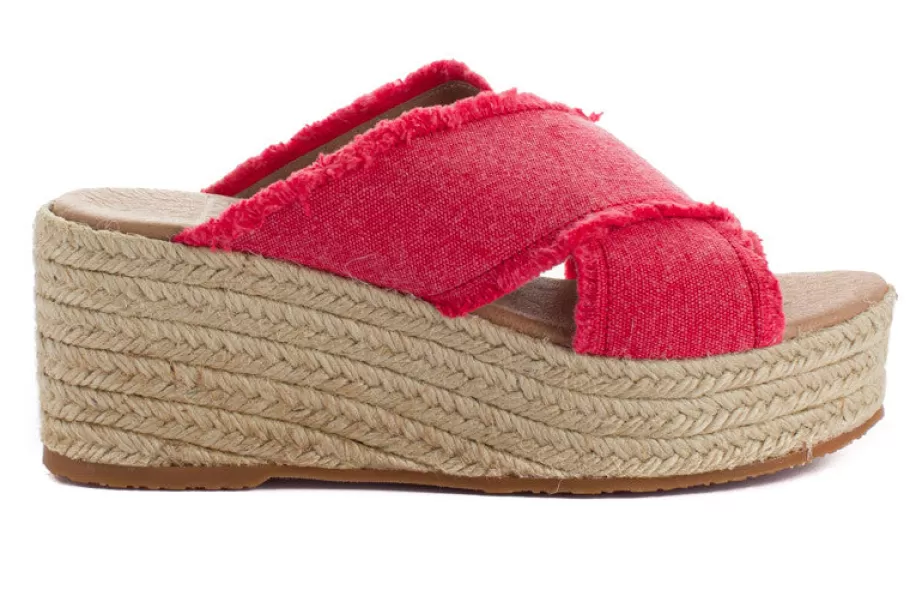 Abarca Shoes Wedge Espadrilles Rhodes Vermillion-Women Espadrilles With Wedges