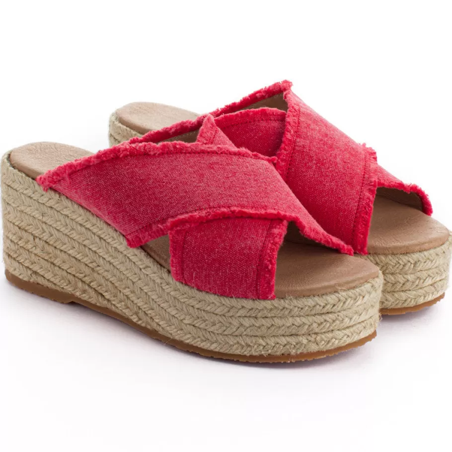 Abarca Shoes Wedge Espadrilles Rhodes Vermillion-Women Espadrilles With Wedges